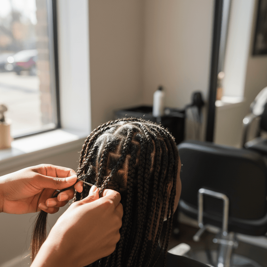 Handmade hair bow being crafted