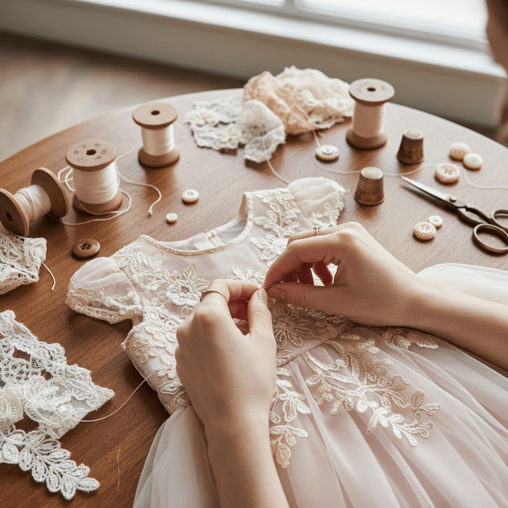 Decorative children's hair bows with detailed embellishments